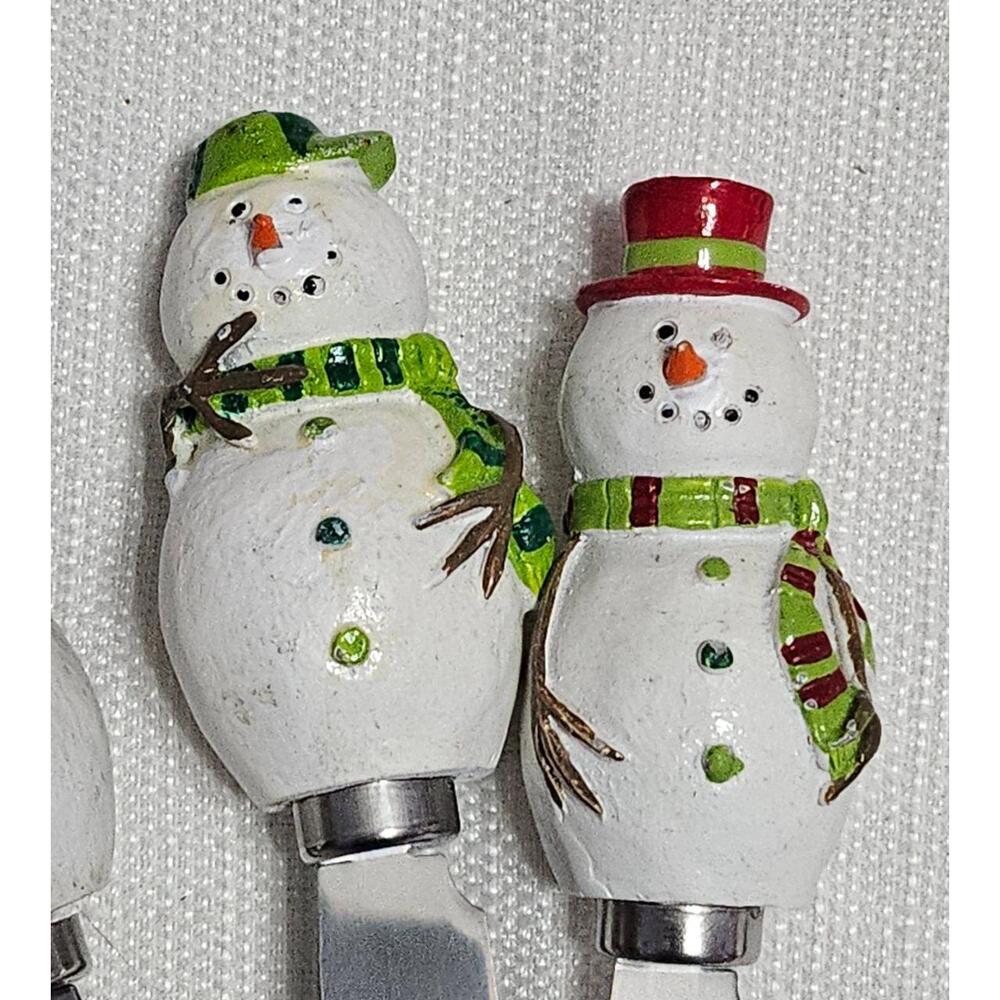 Jasco Mainstreet‎ Collection Holiday Spreaders Snowman Handles Festive Kitchen - Picture 11 of 16
